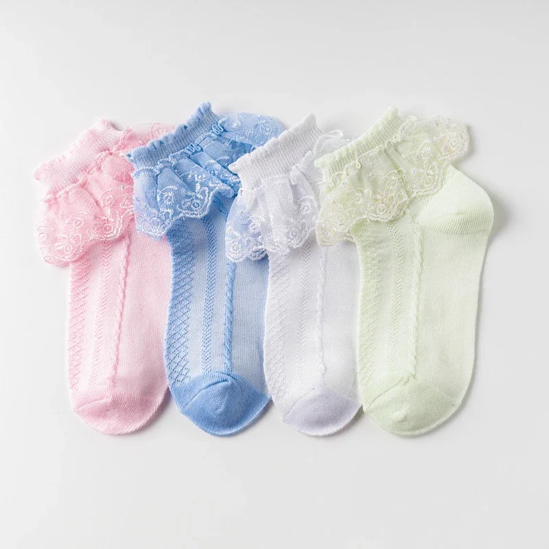 Calcetines de algodón con volantes para bebés y niñas - imagen 2