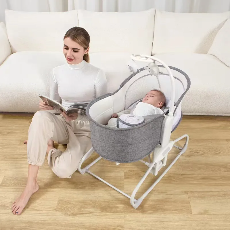 Mecedora eléctrica bebé – Cuna columpio con amortiguador - imagen 2