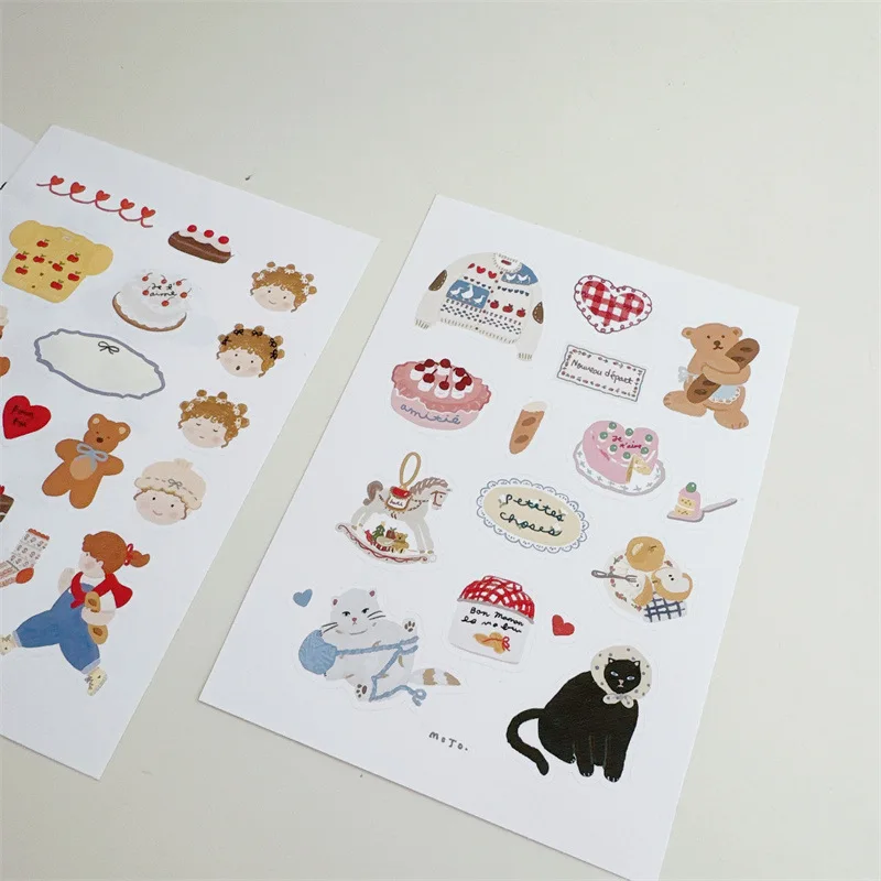 Pegatinas infantiles transparentes decorativas de oso estilo pastoral - imagen 4