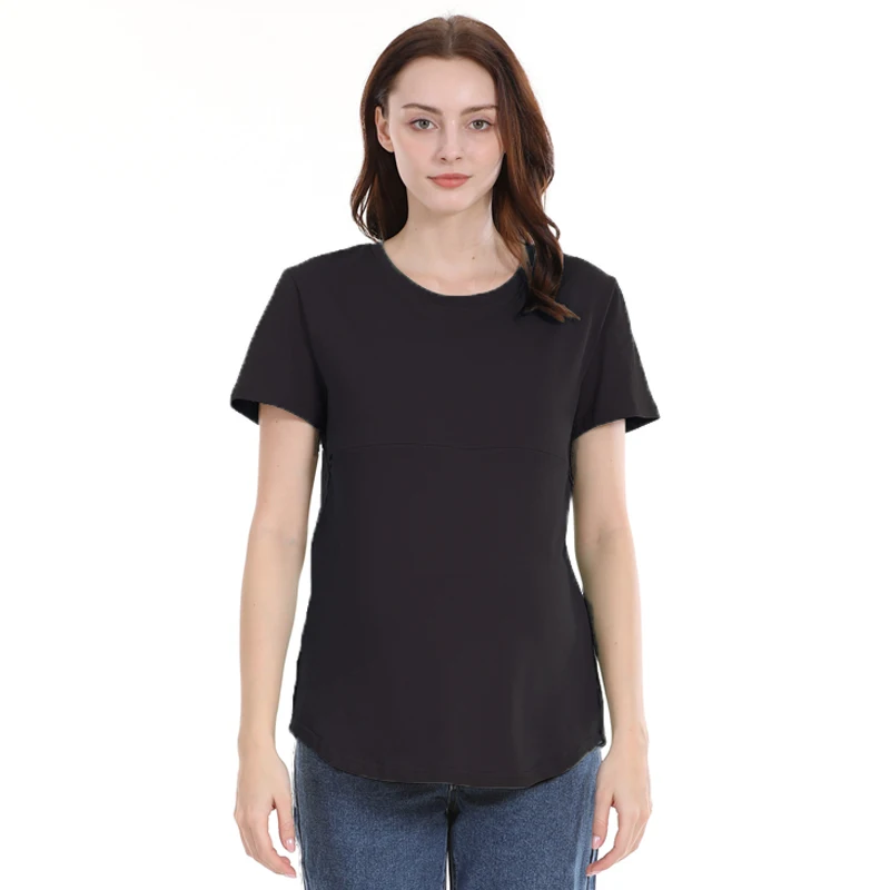 Camiseta de lactancia algodón manga corta con cierre invisible - imagen 5