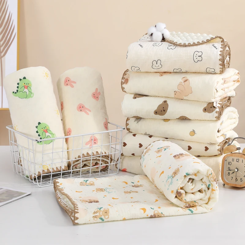 Manta muselina de algodón para bebé suave con estampado - imagen 3