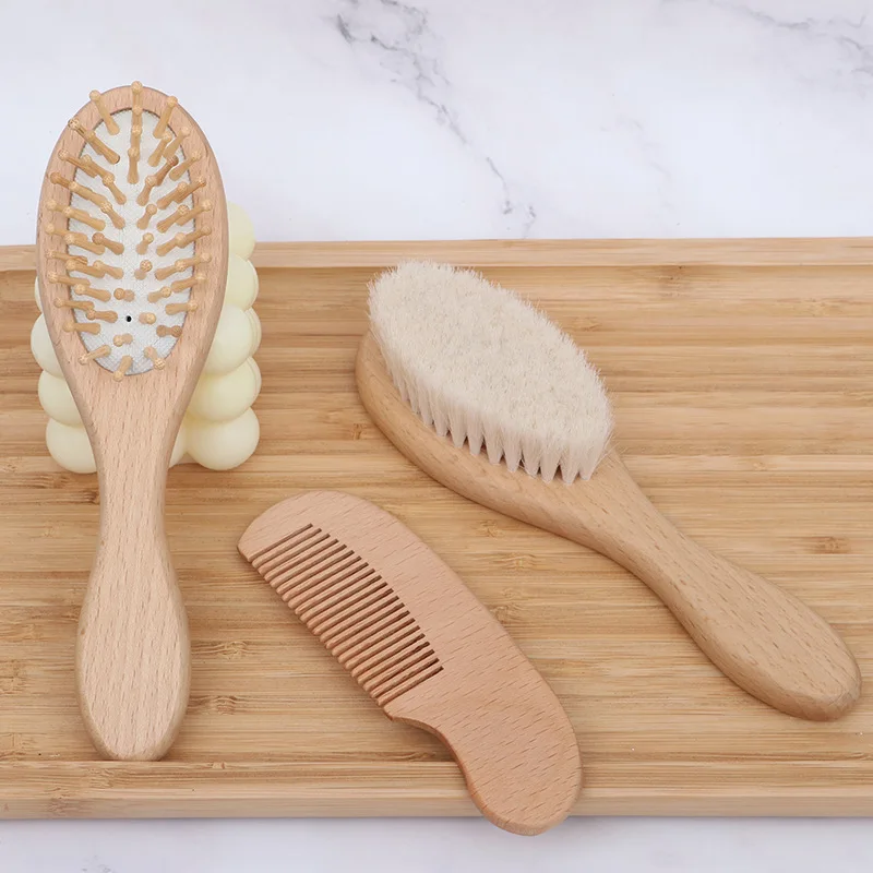 Cepillo de madera para bebé – Peine suave para recién nacido - imagen 3