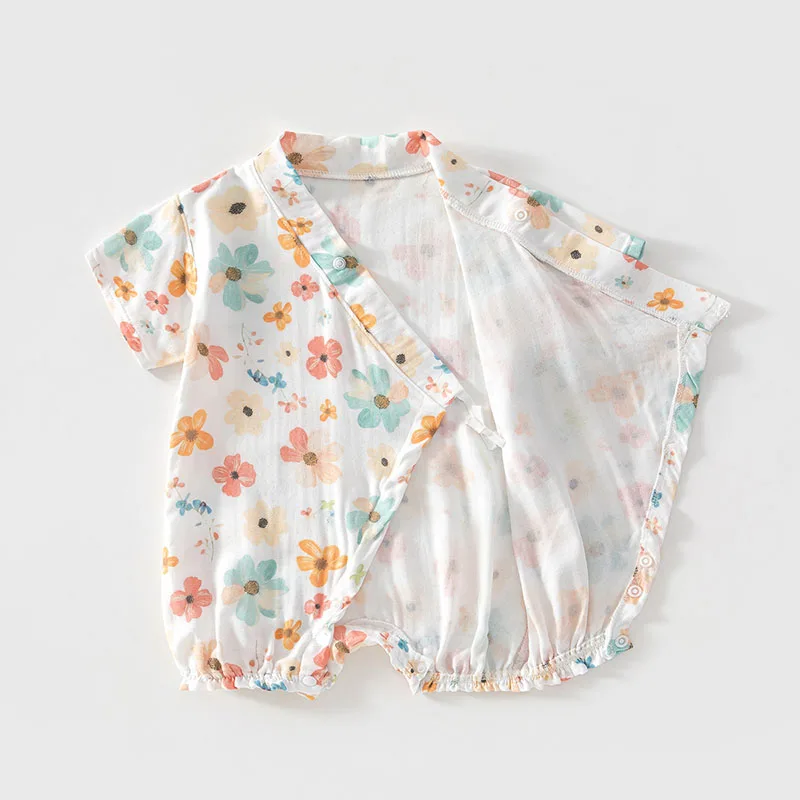 Mono bebé floral finito y holgado, una pieza para niña - imagen 3