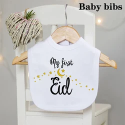 Babero My First Eid algodón blanco para bebé recién nacido