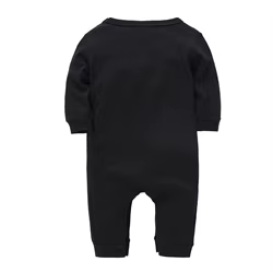 Kavkas Pelele negro de algodón para bebé
