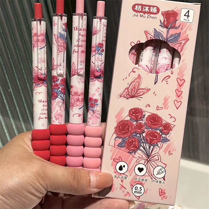 Bolígrafos gel con agarre suave para niños – Negro y rosa - imagen 5