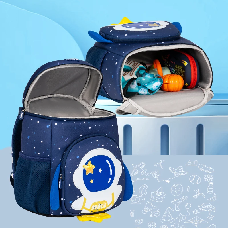 Mochila escolar ligera 3D con diseño espacial para niños de preescolar - imagen 4