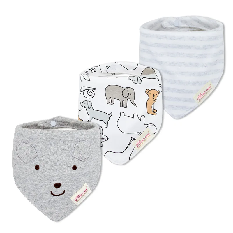 Baberos de bebé de algodón con bandana triangular dibujos - imagen 2