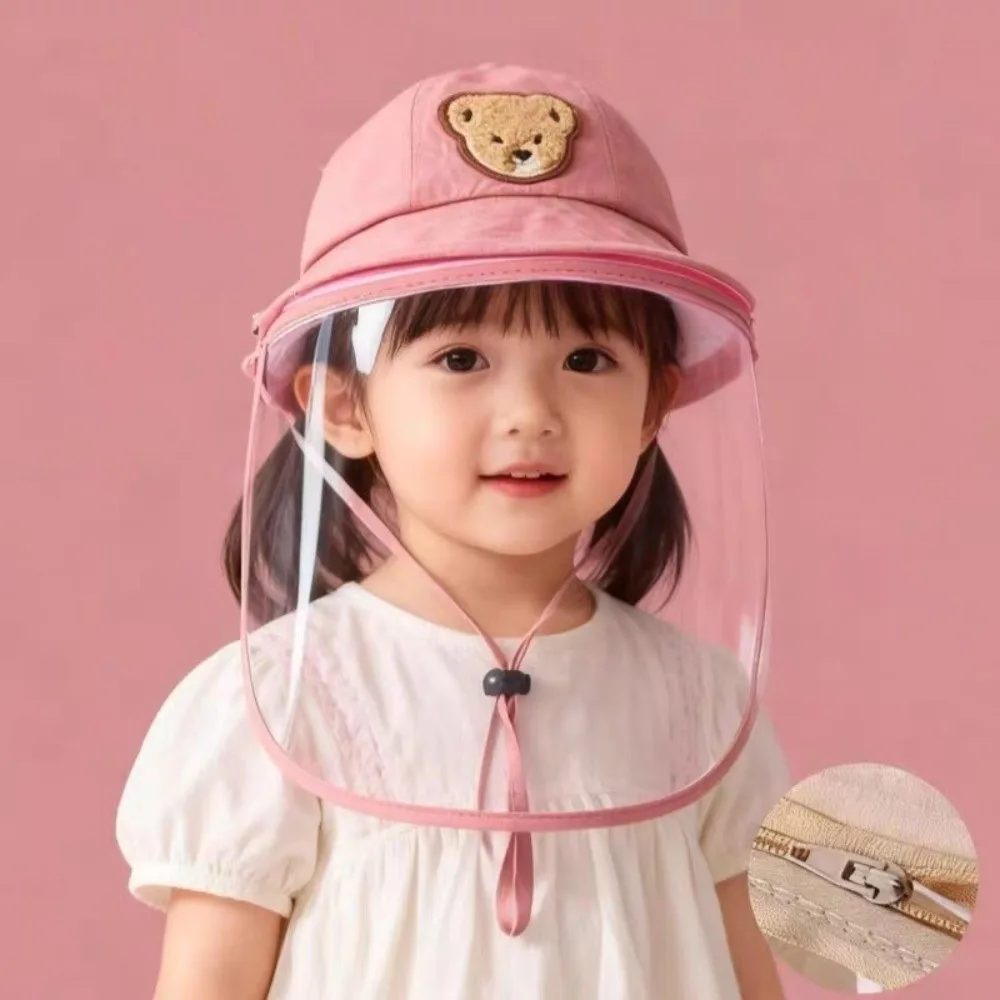 Gorro pescador anti-UV con careta facial ajustable para bebé - imagen 4
