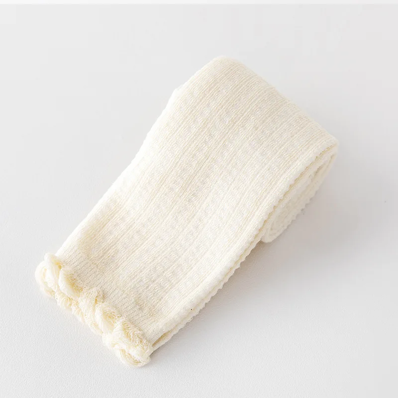 Leggings de bebé niña de algodón con volante y malla elástica - imagen 5
