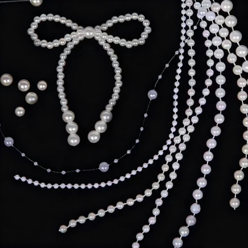 Cadena de perlas simuladas blancas ZYF para manualidades infantiles - imagen 5