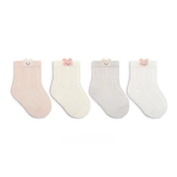 Calcetines de verano para bebé y niños con conejito, transpirables