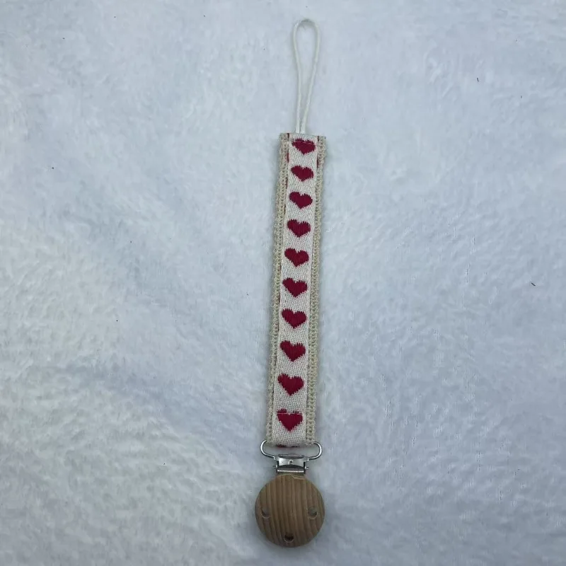 Pinza para chupete bebé retro floral con encaje bordado - imagen 2