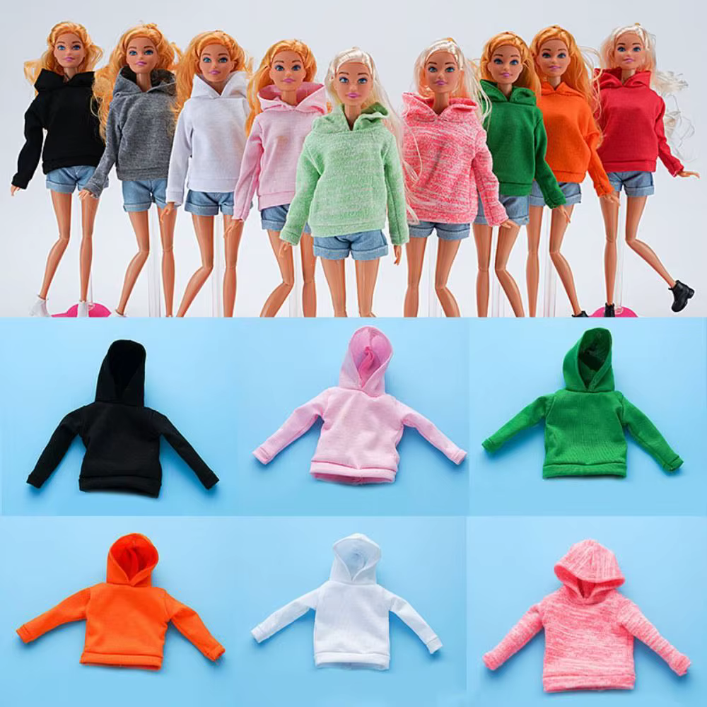 Sudadera con capucha color caramelo para muñeca 1/6