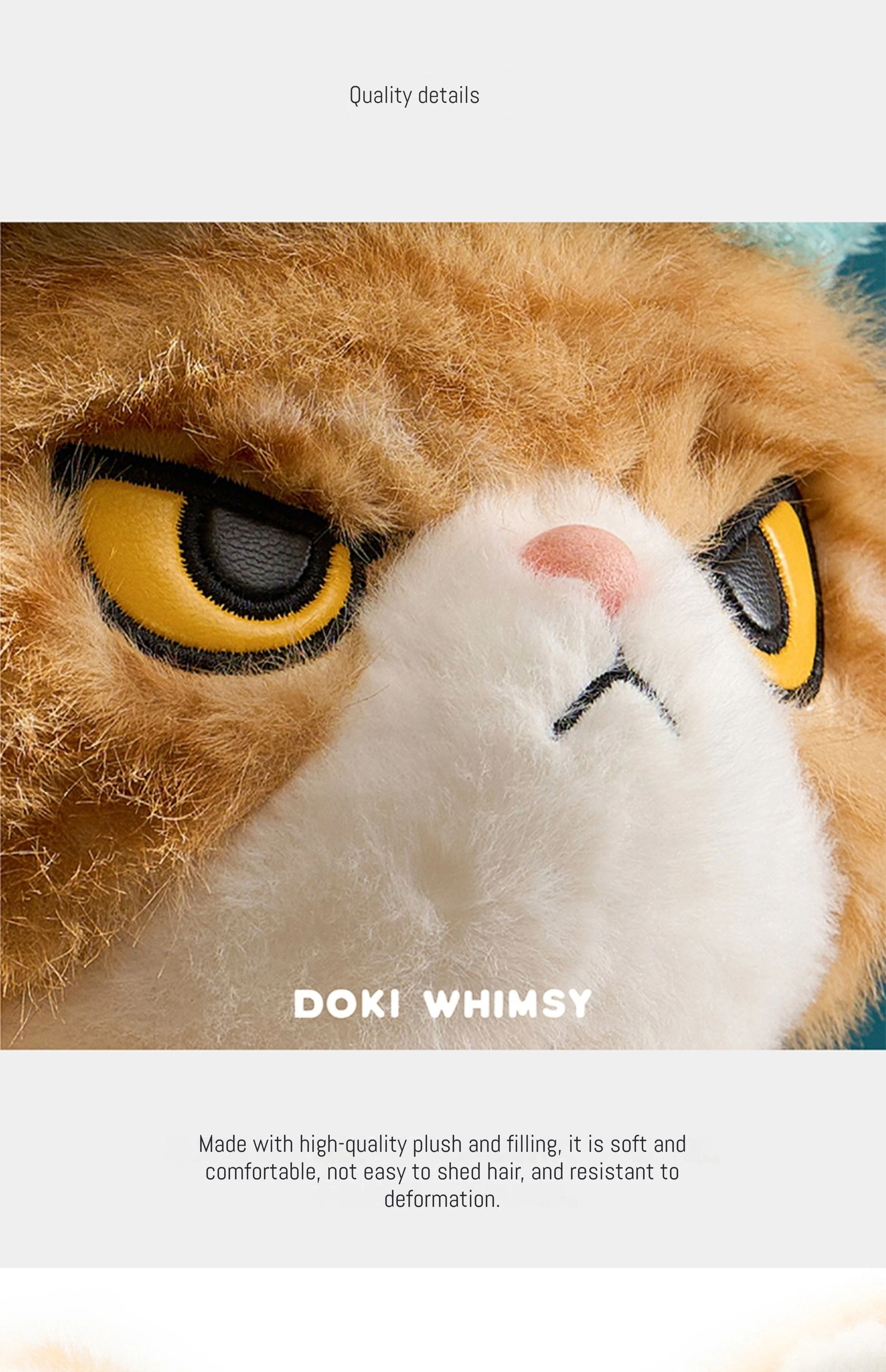 Peluche cojín de gato naranja con acabado suave