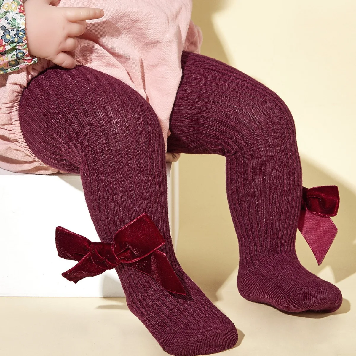 Pantimedias elásticas de algodón para recién nacidos – Suaves y transpirables - imagen 4