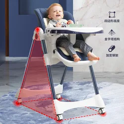 Silla de comedor plegable para bebé con diseño infantil y reclinable