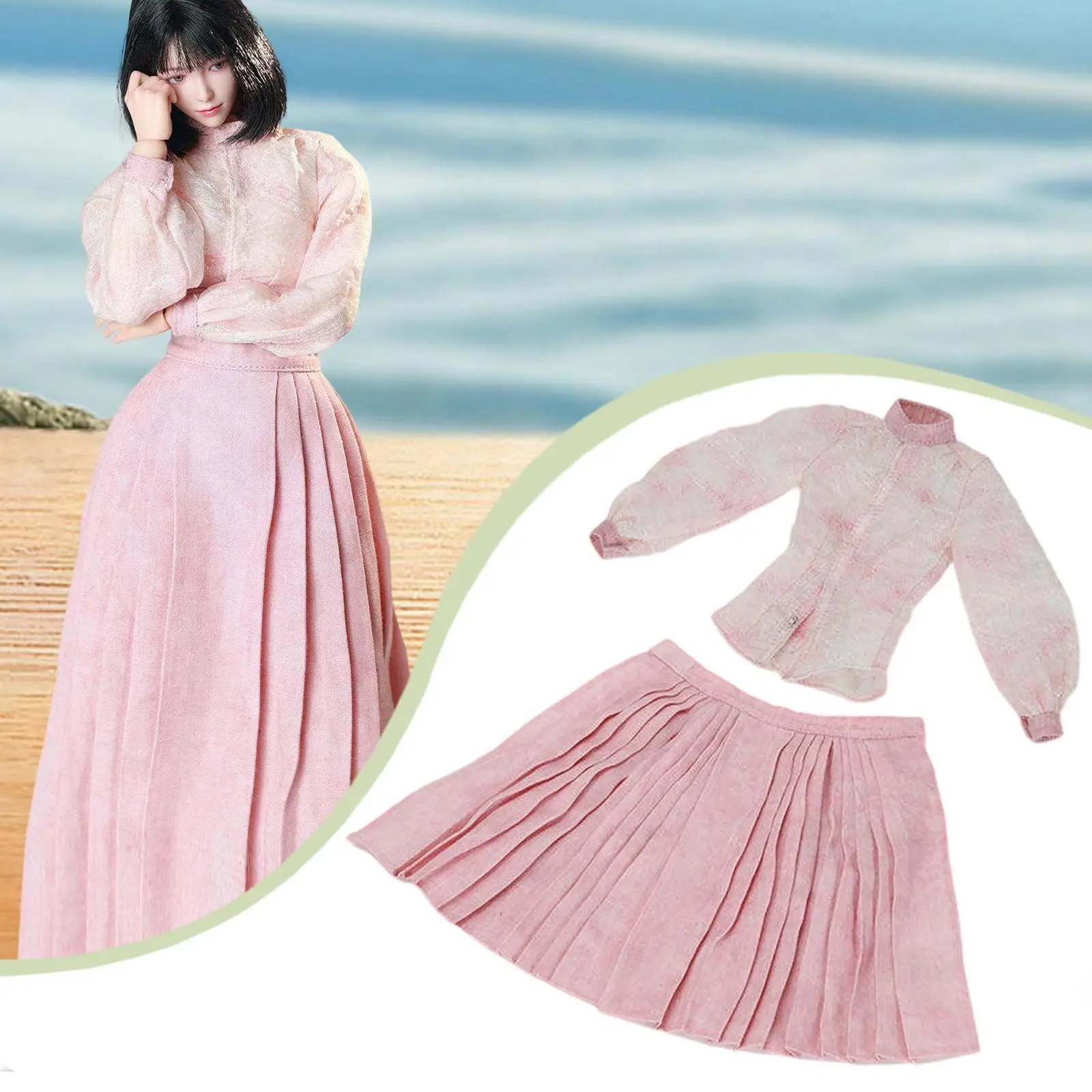 Ropa para muñecas: conjunto Hanfu con falda larga y blusa - imagen 5