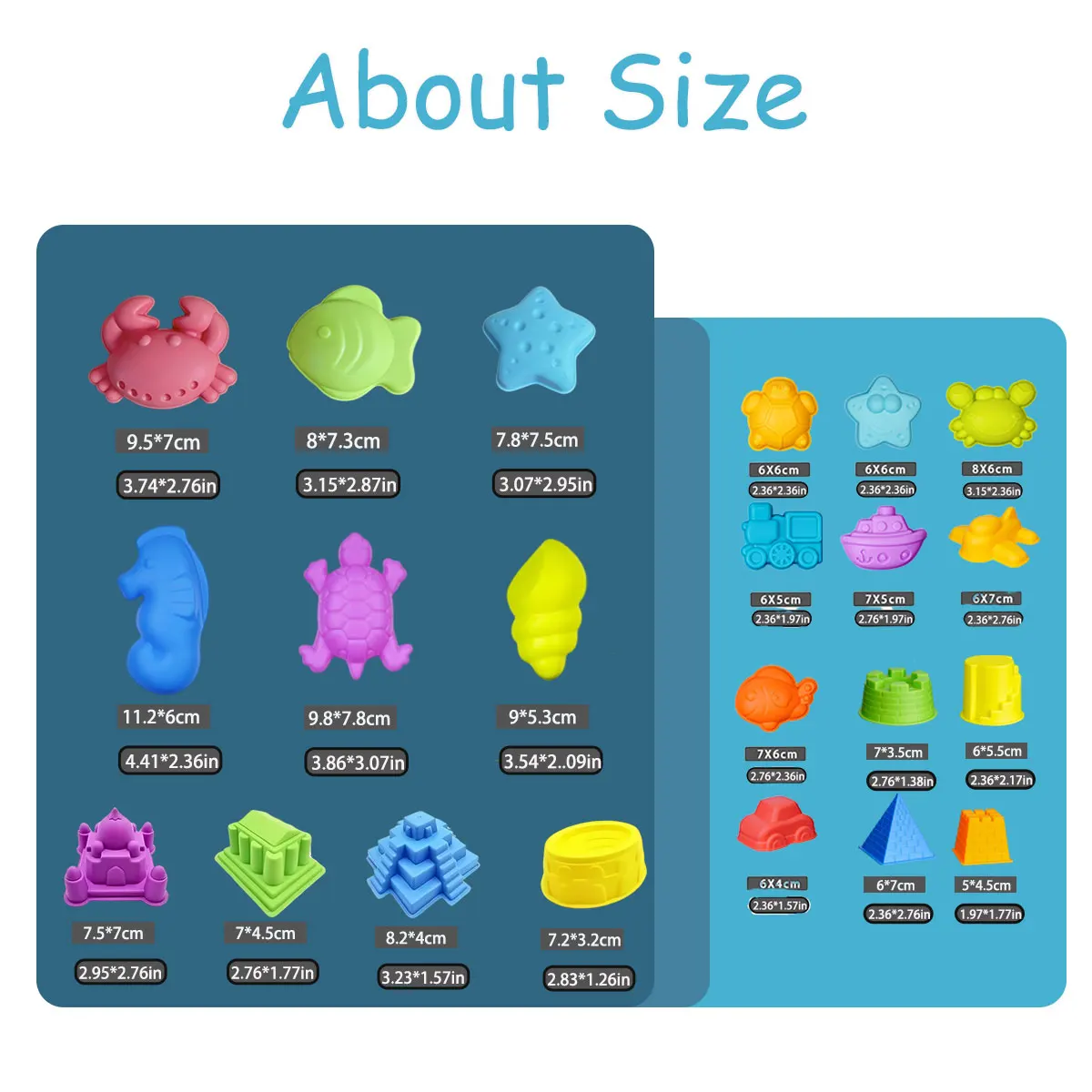 Juego de moldes de playa creativos pequeños para arena educativa - imagen 3
