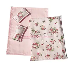Casa muñecas: juego de cama con edredón y almohada infantil mini