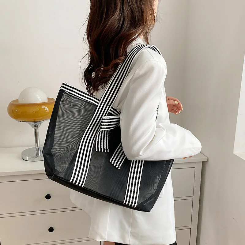 Bolso de pañales malla transparente con lazo para mamá - imagen 2