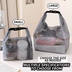 Bolsa impermeable de aseo con malla transparente y cordón rápido