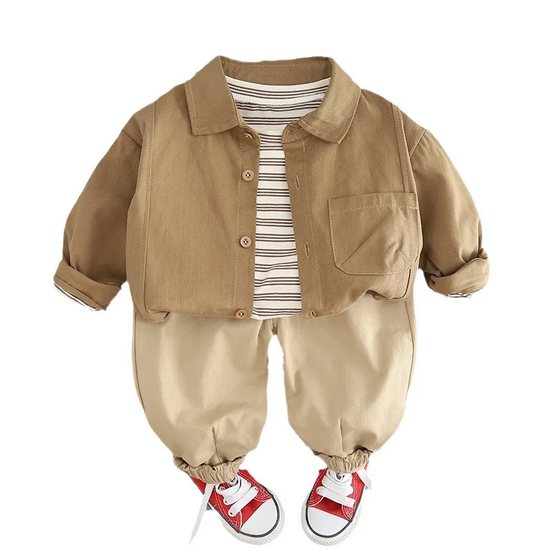 Conjunto de otoño para bebé de 3 piezas: camisa, camiseta y pantalón - imagen 3