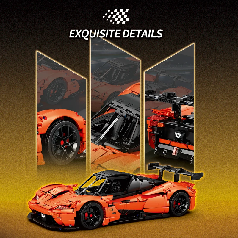 Bloques de construcción superauto naranja y negro para niños - imagen 4