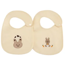 Babero bebé recién nacido impermeable con dibujos de oso y conejo