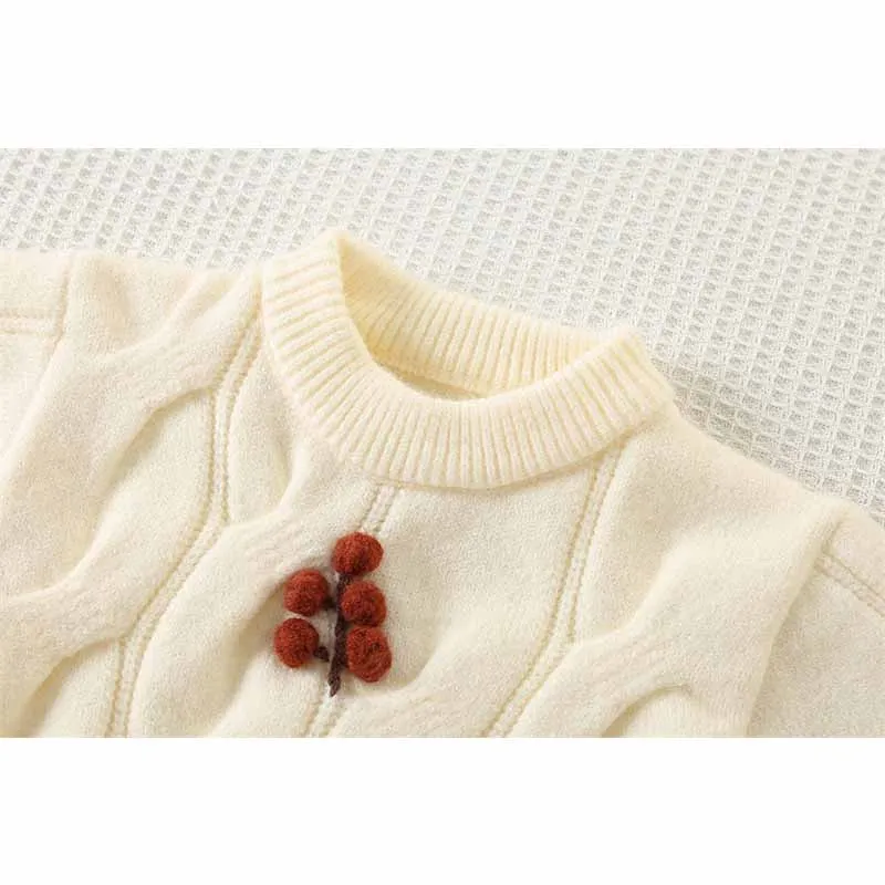 Jersey de invierno acolchado para niñas, punto cálido - imagen 5