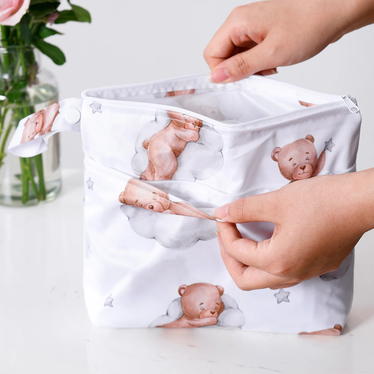 Elinfant Bolsa impermeable para pañales húmedos y secos portátil - imagen 5