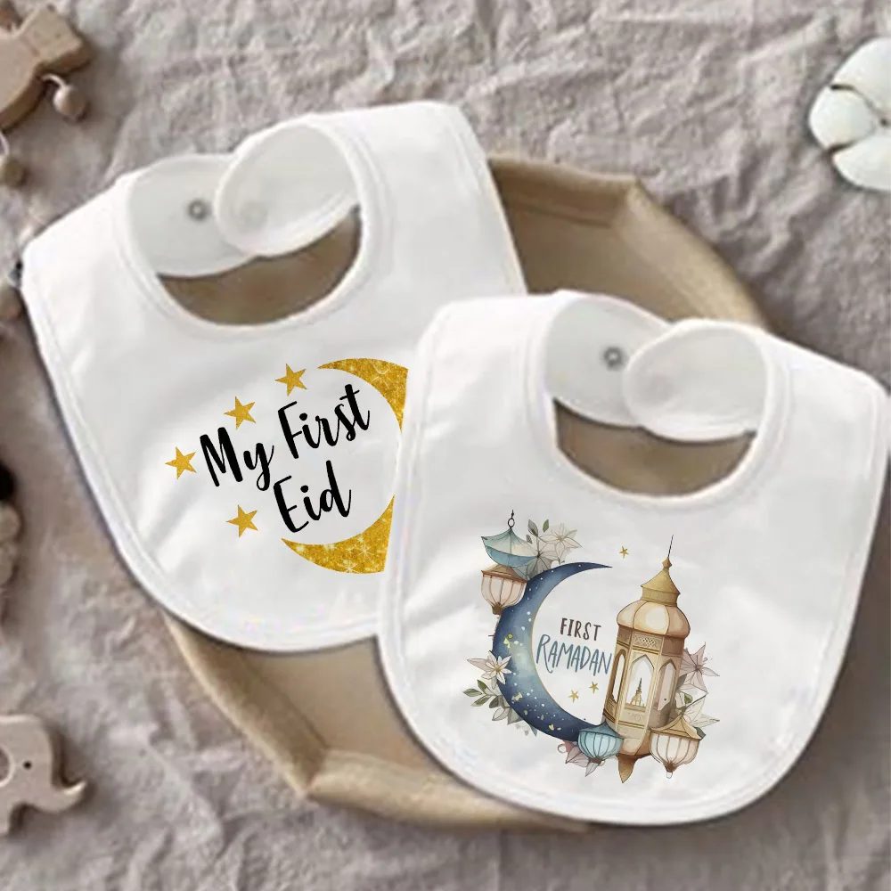 Babero Eid Ramadán algodón para bebé – Estampado regalo
