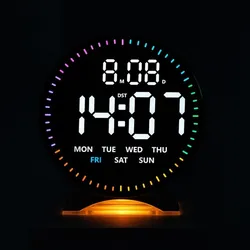 Reloj despertador digital LED con fecha, semana y brillo ajustable