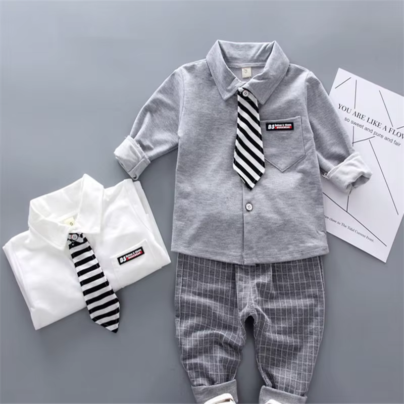 Lawadka conjunto bebé niño camiseta lazo pantalones algodón primavera - imagen 2