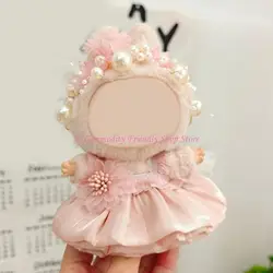 Conjunto vestido de novia y diadema para muñeca de felpa