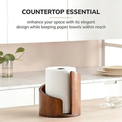 Portarrollos para papel de cocina en madera con base independiente