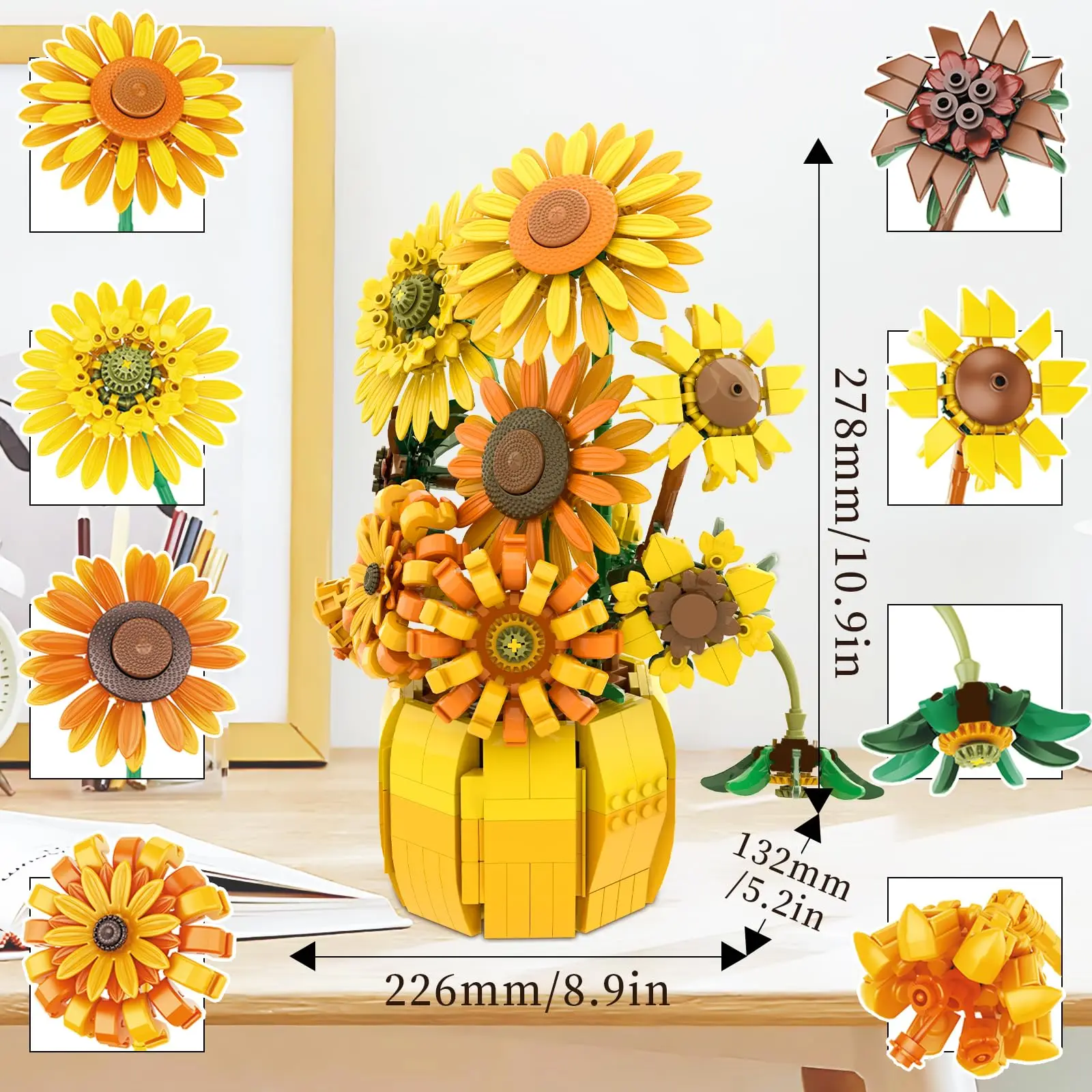 Bloques de construcción girasoles educativos para niños - imagen 2