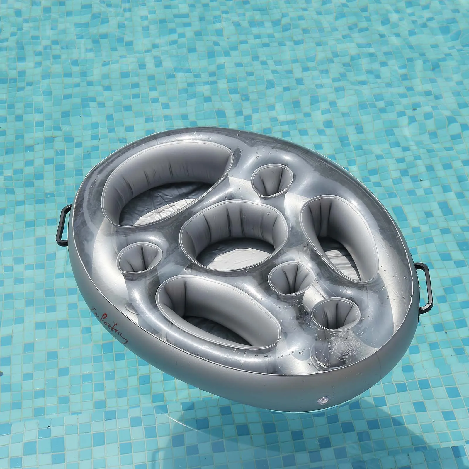 Bandeja de hielo inflable para bebidas festivas con portavasos - imagen 4