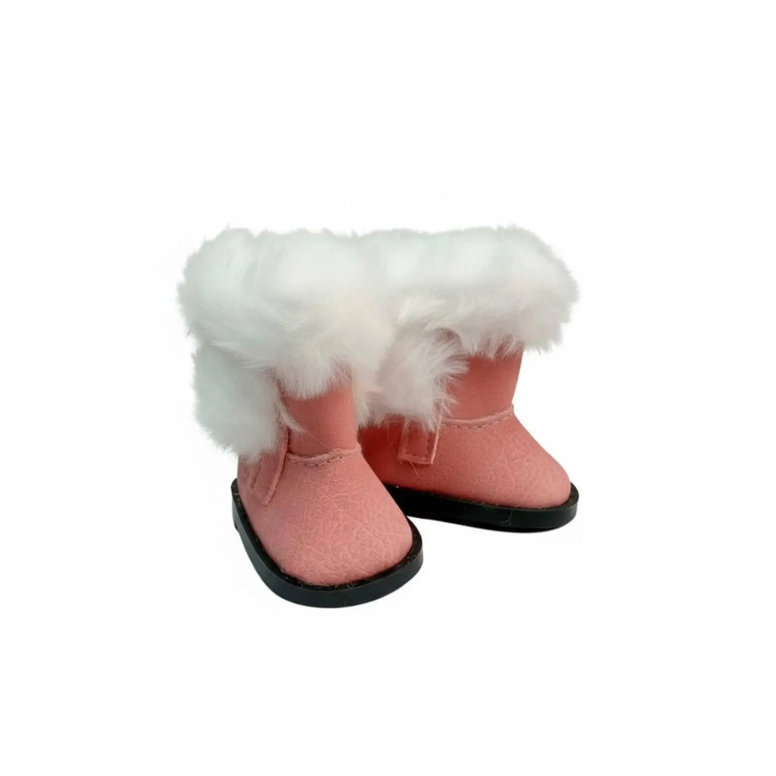 Botines invierno para muñeca en tela y felpa con ribete piel - imagen 2