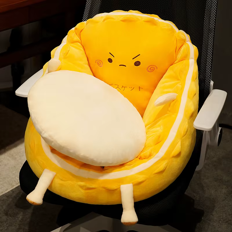 Cojín infantil de felpa para silla – Diseño galletas amarillas - imagen 4