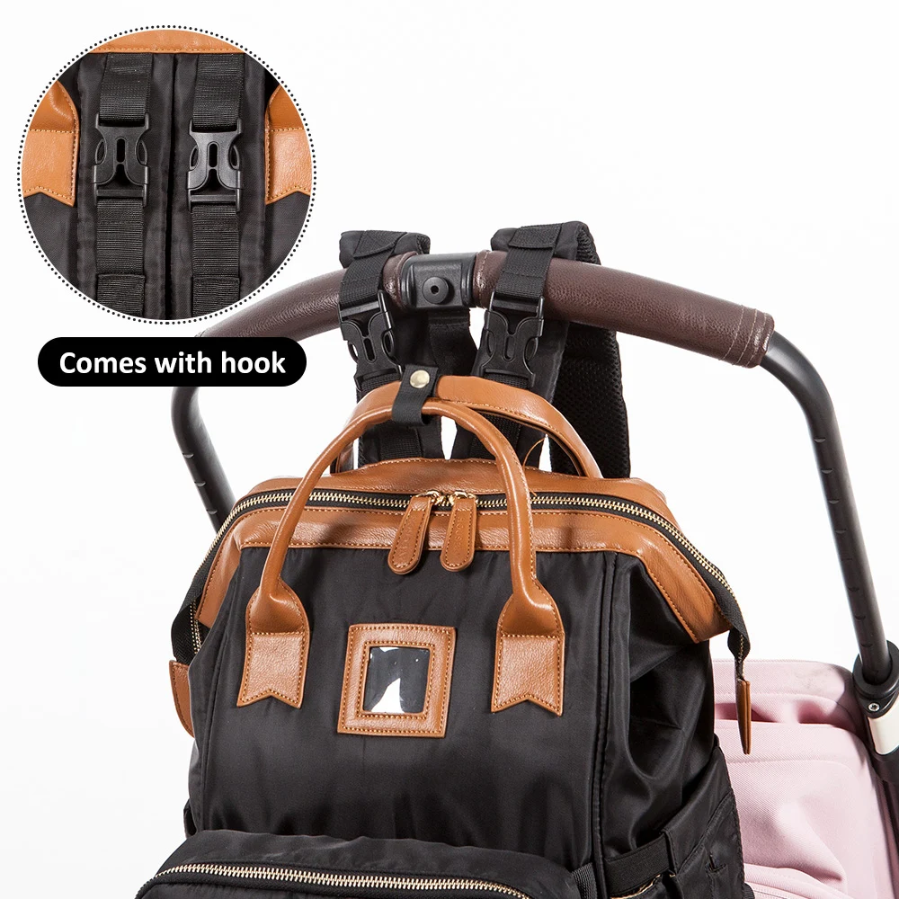 Mochila maternal impermeable para cochecito – Gran capacidad con bolsa húmeda - imagen 3