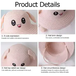 Sombrero de verano infantil de ala ancha con protección solar