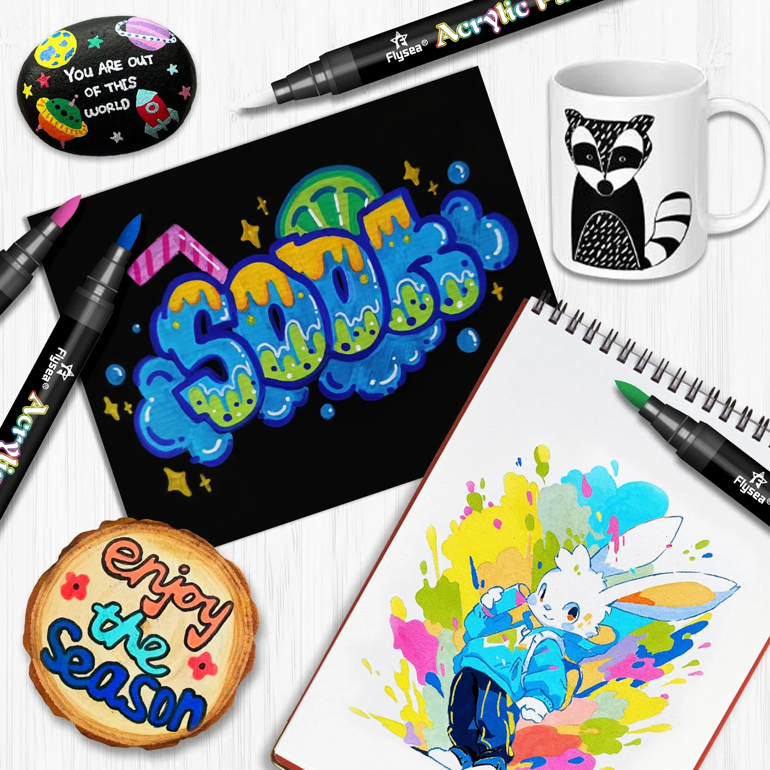Rotuladores pintura acrílica tipo pincel para manualidades - imagen 5