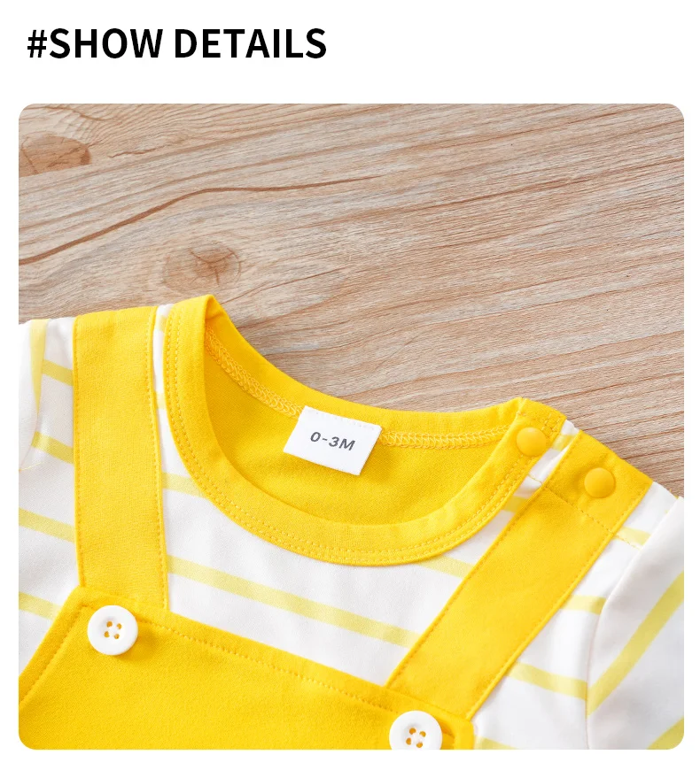 Conjunto de una pieza para bebé: mangas cortas y estilo animal