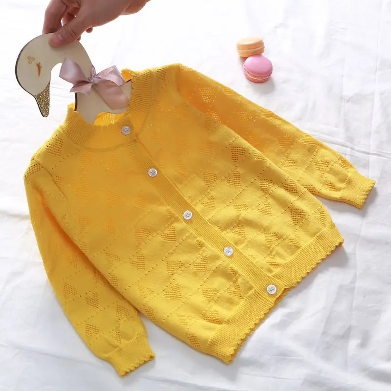 Cárdigan de punto para niñas con cuello V - Ligero primaveral - imagen 3