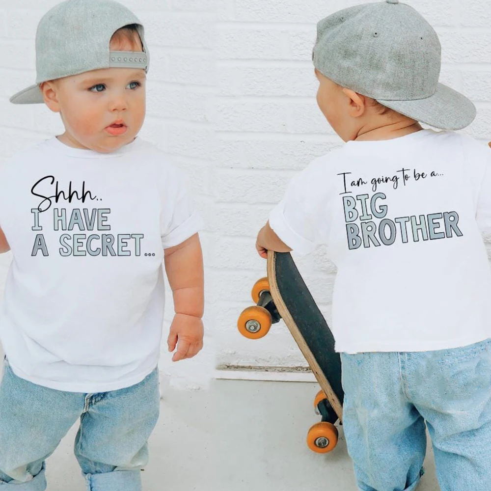 Camiseta hermano mayor para anuncio de embarazo con mensaje