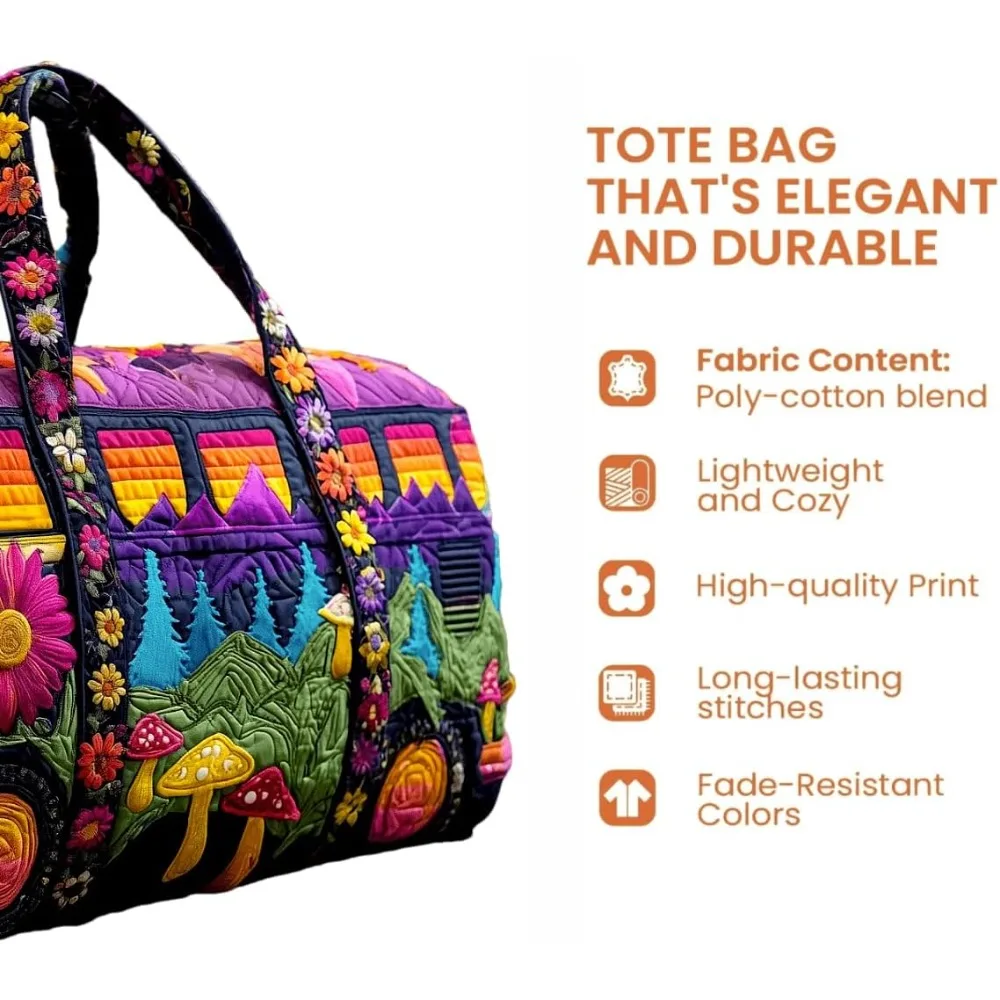 Hippie Journey bolsa de viaje acolchada bohemia floral para gimnasio - imagen 2