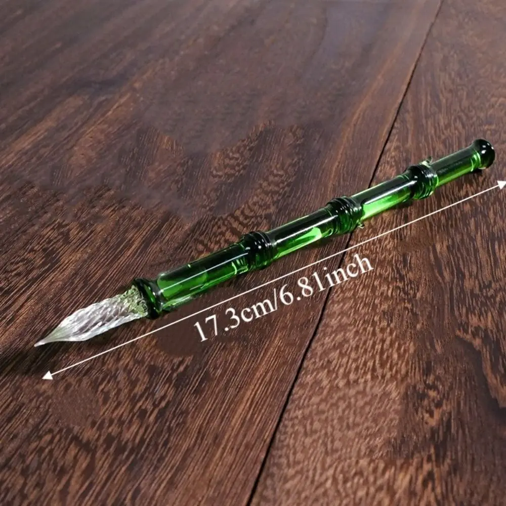 Pluma de caligrafía vidrio transparente reutilizable estilo vintage - imagen 5