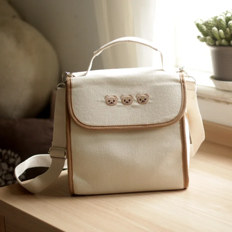 Bolsa de pañales isotérmica con bordado oso para bebé - imagen 4