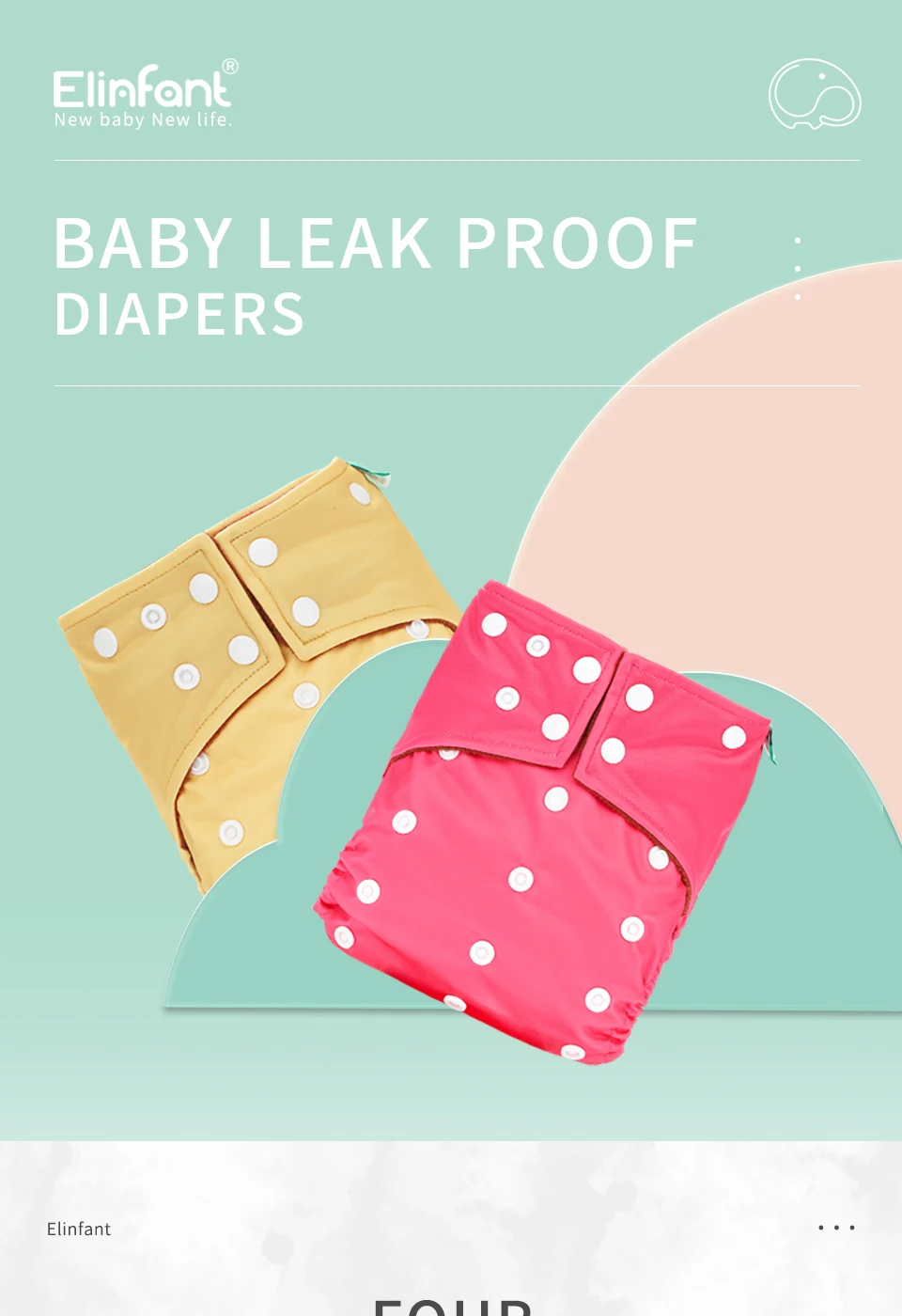 Pañal de tela Elinfant con estampado Digital en uso